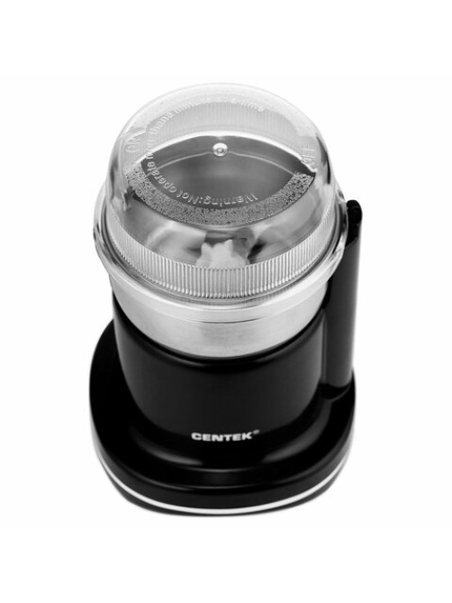 Кофемолка CENTEK CT-1365, мощность 250 Вт, вместимость 70 г, пластик, черная, CT-1365 Black