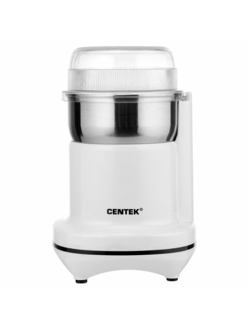 Кофемолка CENTEK CT-1365, мощность 250 Вт, вместимость 70 г, пластик, белая, CT-1365 White