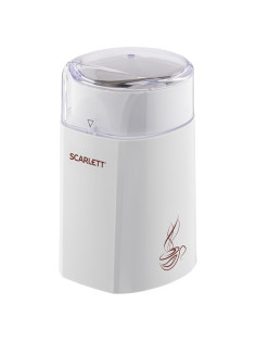 Кофемолка SCARLETT SC-CG44506, 160 Вт, объем 60 г, пластик, ножи из нержавеющей стали, белая с рисунком