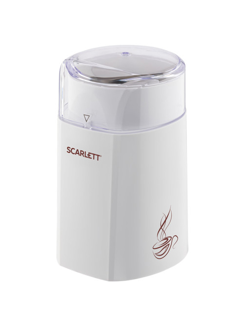 Кофемолка SCARLETT SC-CG44506, 160 Вт, объем 60 г, пластик, ножи из нержавеющей стали, белая с рисунком