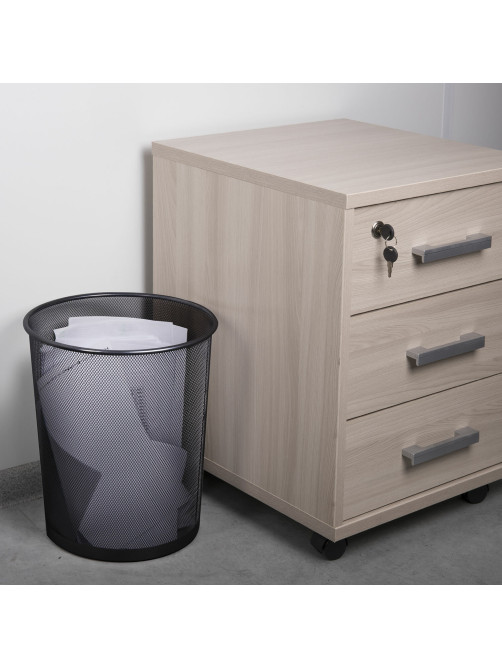 Корзина для бумаг БОЛЬШАЯ, 20 л, металлическая, черная, BRAUBERG 