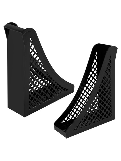 Лоток вертикальный для бумаг BRAUBERG ECO, 240х80х290 мм, сетчатый, черный, 239014