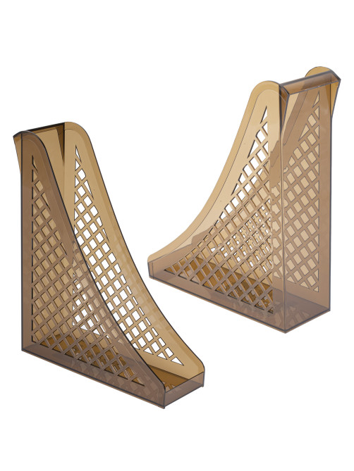 Лоток вертикальный для бумаг BRAUBERG ECO, 240х80х290 мм, сетчатый, дымчатый, 239015