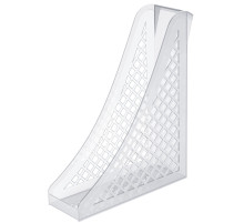 Лоток вертикальный для бумаг BRAUBERG ECO, 240х80х290 мм, сетчатый, прозрачный, 239016