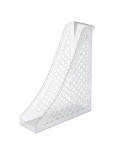 Лоток вертикальный для бумаг BRAUBERG ECO, 240х80х290 мм, сетчатый, прозрачный, 239016