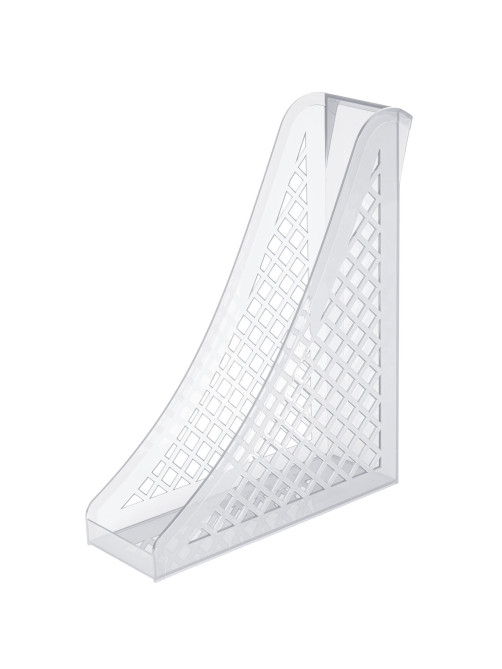 Лоток вертикальный для бумаг BRAUBERG ECO, 240х80х290 мм, сетчатый, прозрачный, 239016