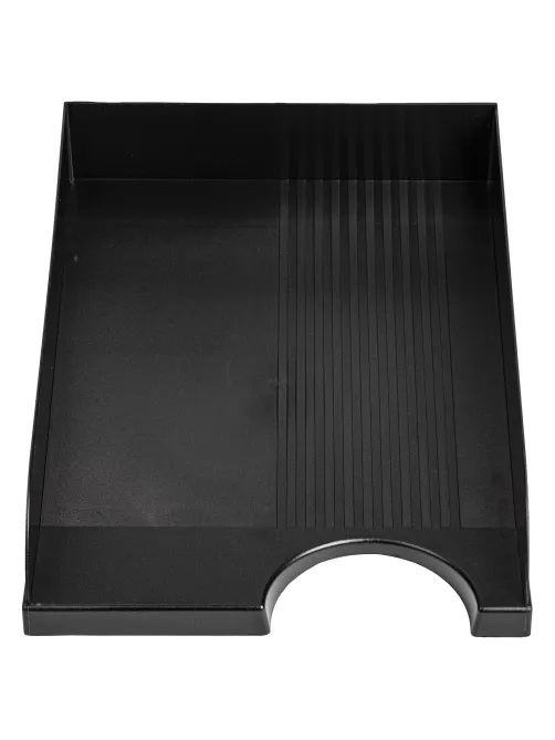 Лоток горизонтальный для бумаг BRAUBERG Standard, 350х253х65 мм, черный, 237947
