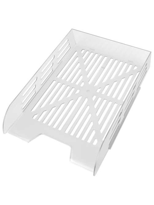 Лоток горизонтальный для бумаг BRAUBERG ECO, 330х245х65 мм, сетчатый, прозрачный, 239013