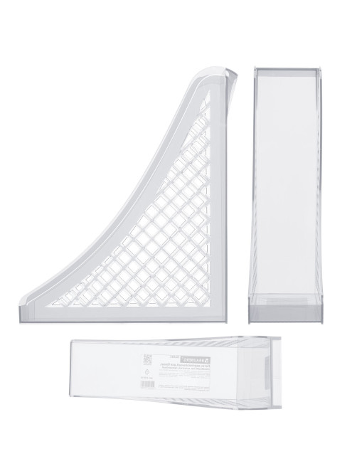 Лоток вертикальный для бумаг BRAUBERG ECO, 240х80х290 мм, сетчатый, прозрачный, 239016