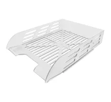 Лоток горизонтальный для бумаг BRAUBERG ECO, 330х245х65 мм, сетчатый, прозрачный, 239013