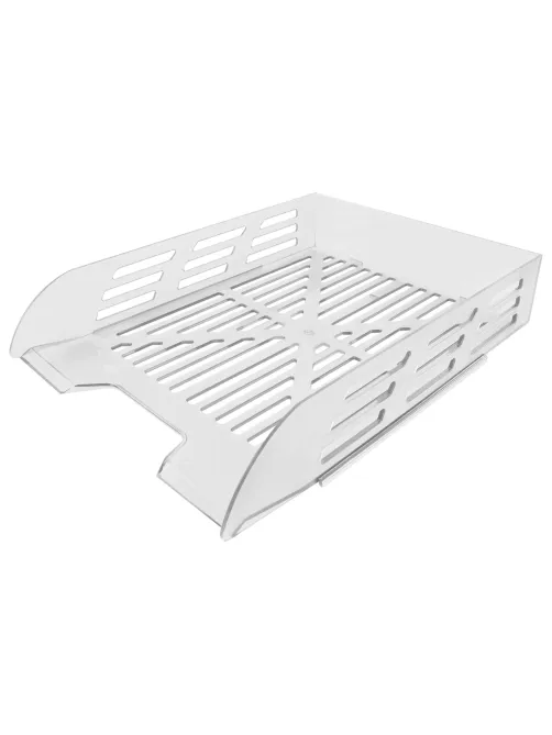 Лоток горизонтальный для бумаг BRAUBERG ECO, 330х245х65 мм, сетчатый, прозрачный, 239013