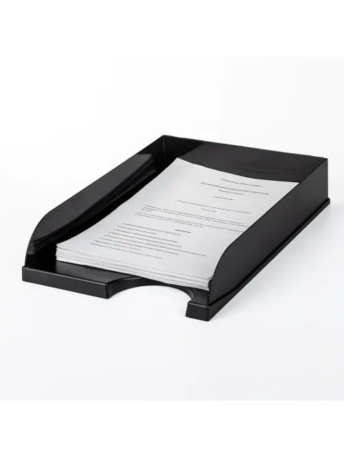 Лоток горизонтальный для бумаг BRAUBERG Standard, 350х253х65 мм, черный, 237947