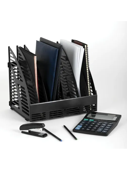Лоток вертикальный для бумаг STAFF Basic, 245х320х285 мм, 6 отделений, сетчатый сборный, 237946