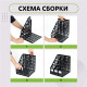 Лоток вертикальный для бумаг (250х245х295 мм), 3 отделения, сетчатый, сборный, черный, ЛТВ-63720