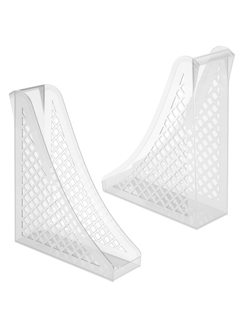Лоток вертикальный для бумаг BRAUBERG ECO, 240х80х290 мм, сетчатый, прозрачный, 239016