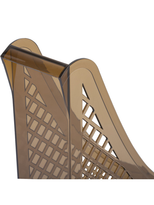 Лоток вертикальный для бумаг BRAUBERG ECO, 240х80х290 мм, сетчатый, дымчатый, 239015