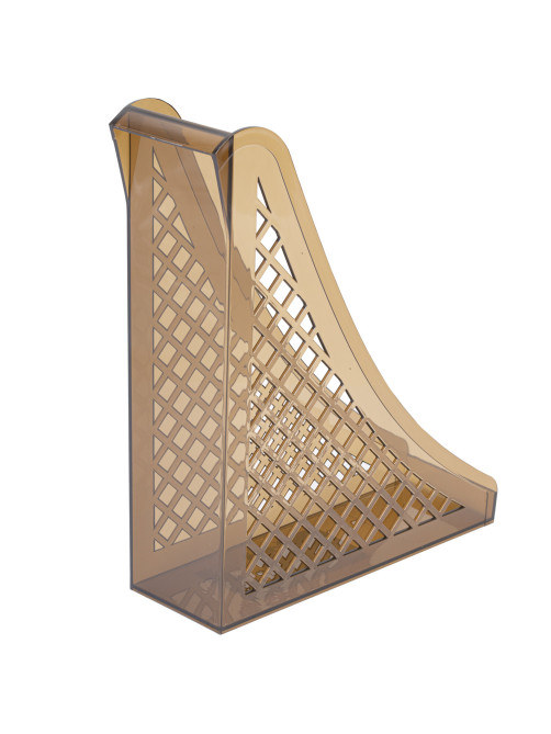 Лоток вертикальный для бумаг BRAUBERG ECO, 240х80х290 мм, сетчатый, дымчатый, 239015