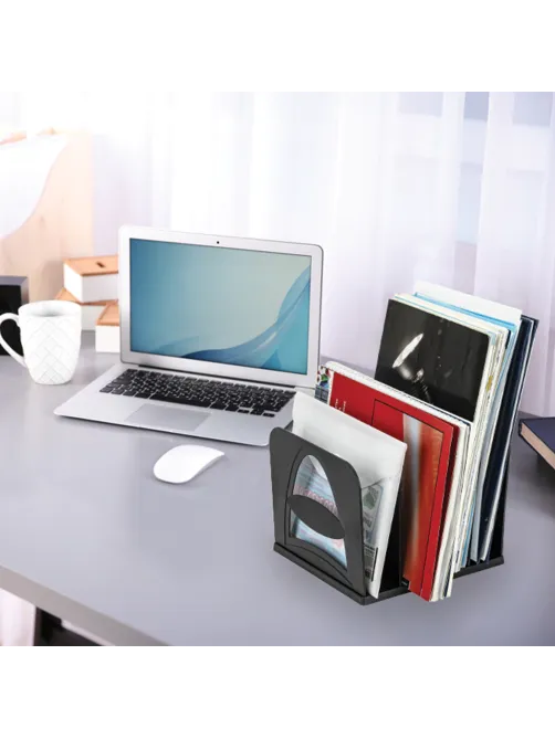 Лоток-сортер для бумаг BRAUBERG GRAND OFFICE, 4 отделения, 210х210х170 мм, сборный, черный, 238113