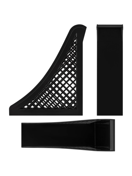 Лоток вертикальный для бумаг BRAUBERG ECO, 240х80х290 мм, сетчатый, черный, 239014