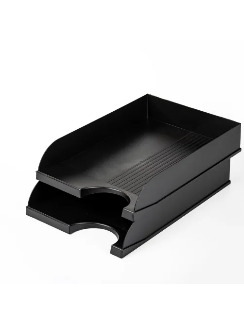 Лоток горизонтальный для бумаг BRAUBERG Standard, 350х253х65 мм, черный, 237947