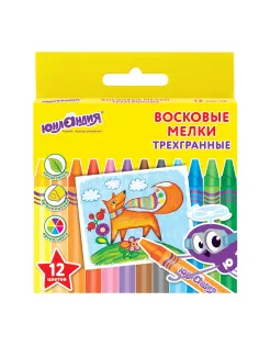 Восковые мелки трехгранные ЮНЛАНДИЯ 