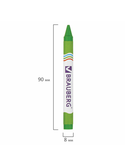 Восковые мелки BRAUBERG, НАБОР 18 цветов, 222963