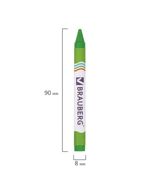 Восковые мелки BRAUBERG, НАБОР 12 цветов, 222962