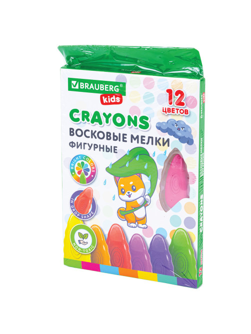 Восковые мелки фигурные BRAUBERG KIDS 