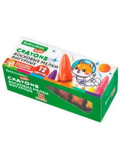 Восковые мелки фигурные BRAUBERG KIDS 