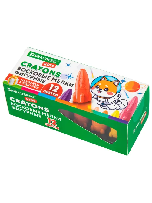 Восковые мелки фигурные BRAUBERG KIDS 