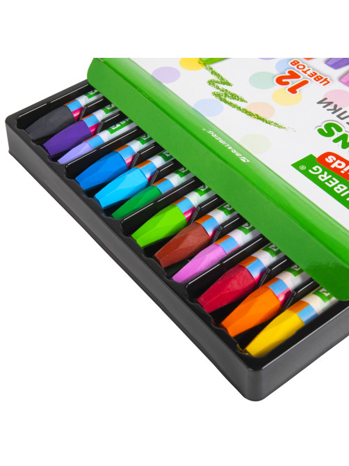 Восковые мелки утолщенные BRAUBERG KIDS, НАБОР 12 цветов, на масляной основе, яркие цвета, 271693