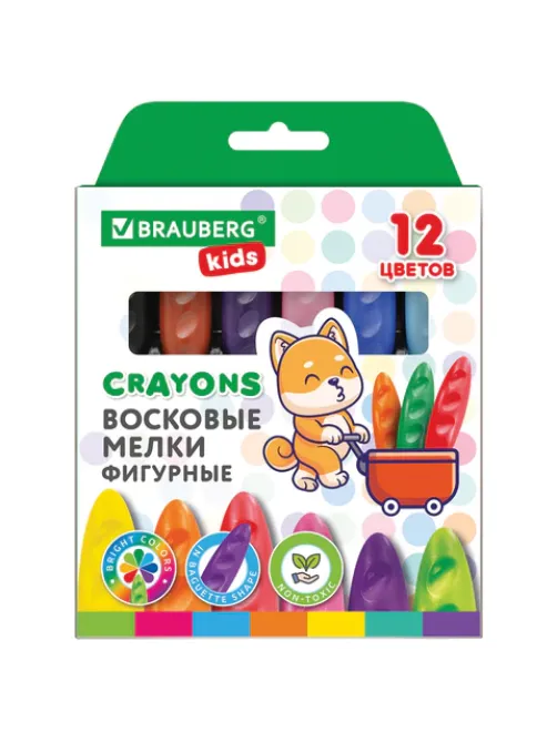 Восковые мелки фигурные BRAUBERG KIDS 