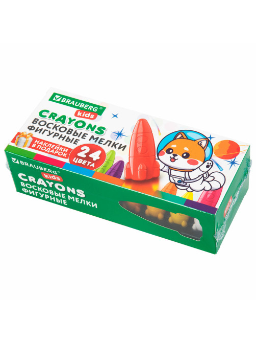 Восковые мелки фигурные BRAUBERG KIDS 
