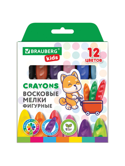 Восковые мелки фигурные BRAUBERG KIDS 