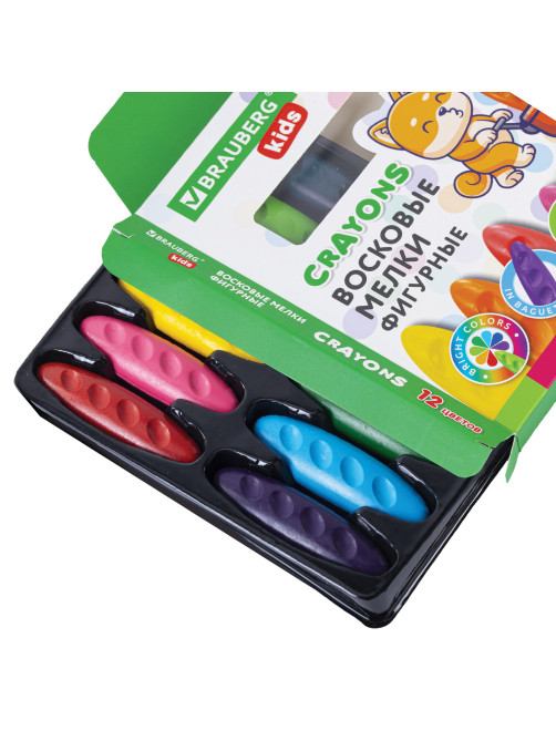 Восковые мелки фигурные BRAUBERG KIDS 