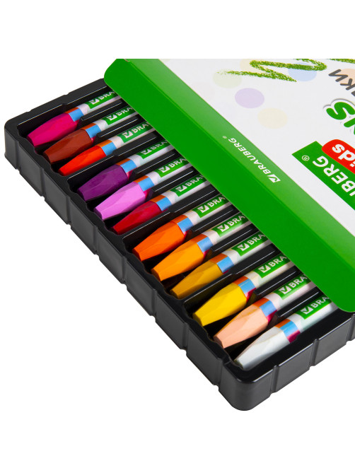 Восковые мелки утолщенные BRAUBERG KIDS, НАБОР 24 цвета, на масляной основе, яркие цвета, 271694