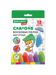 Восковые мелки фигурные BRAUBERG KIDS 