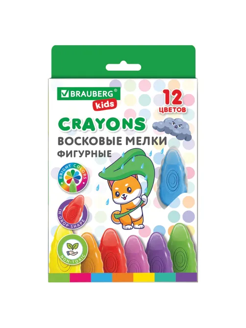Восковые мелки фигурные BRAUBERG KIDS 