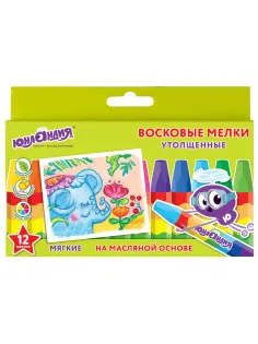 Восковые мелки утолщенные ЮНЛАНДИЯ 
