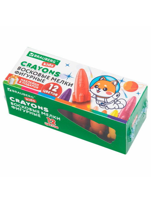 Восковые мелки фигурные BRAUBERG KIDS 