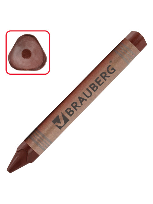 Восковые мелки трехгранные утолщенные BRAUBERG 