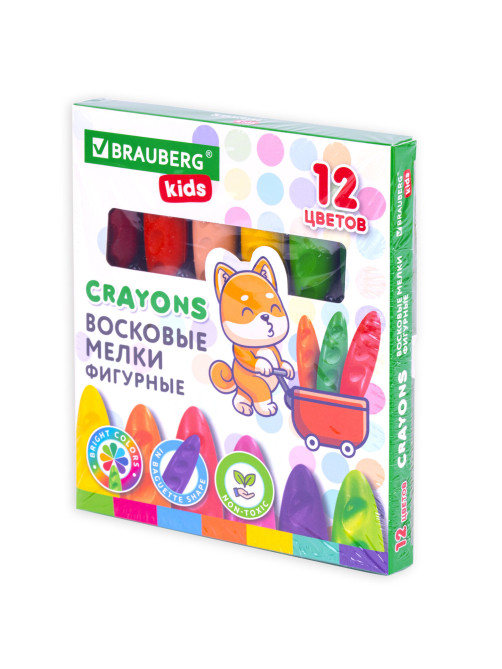 Восковые мелки фигурные BRAUBERG KIDS 
