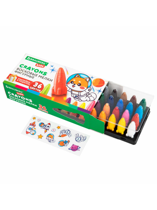 Восковые мелки фигурные BRAUBERG KIDS 