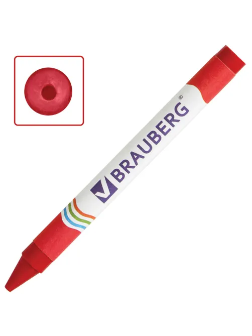 Восковые мелки BRAUBERG, НАБОР 6 цветов, 222961
