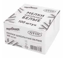 Мел белый квадратный 100 штук, ЮНЛАНДИЯ (Алгем), картонная упаковка, 229070