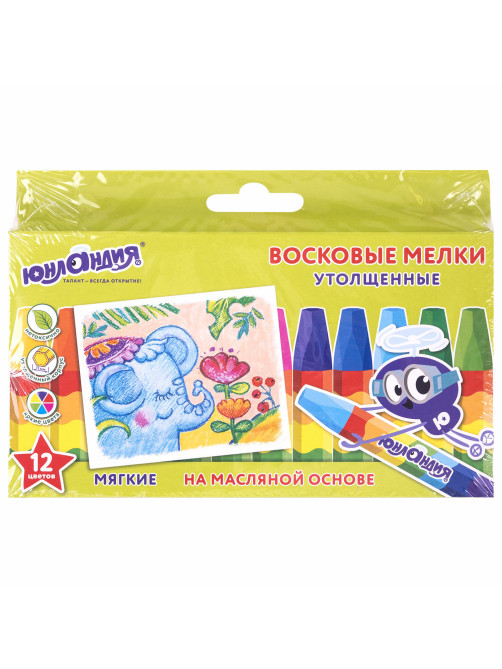 Восковые мелки утолщенные ЮНЛАНДИЯ 