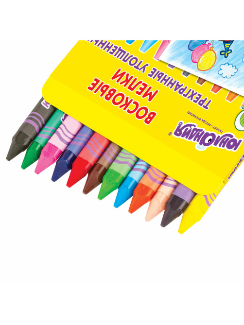 Восковые мелки трехгранные утолщенные ЮНЛАНДИЯ 