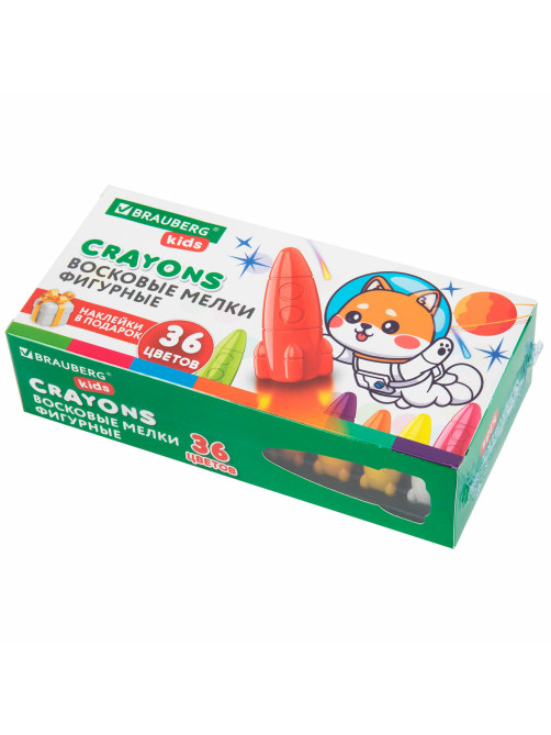 Восковые мелки фигурные BRAUBERG KIDS 