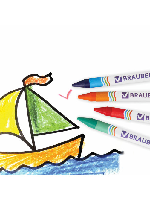 Восковые мелки BRAUBERG, НАБОР 18 цветов, 222963