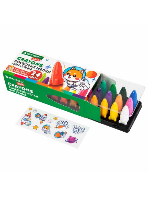 Восковые мелки фигурные BRAUBERG KIDS 
